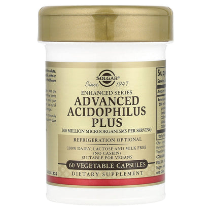 Solgar, Advanced Acidophilus Plus, 60 Vegetable Capsules