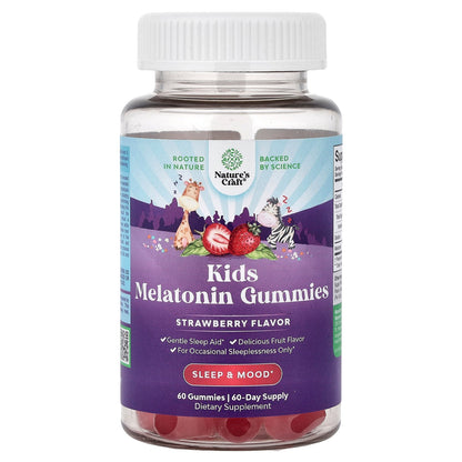 Nature's Craft, Kids Melatonin Gummies, Strawberry, 60 Gummies