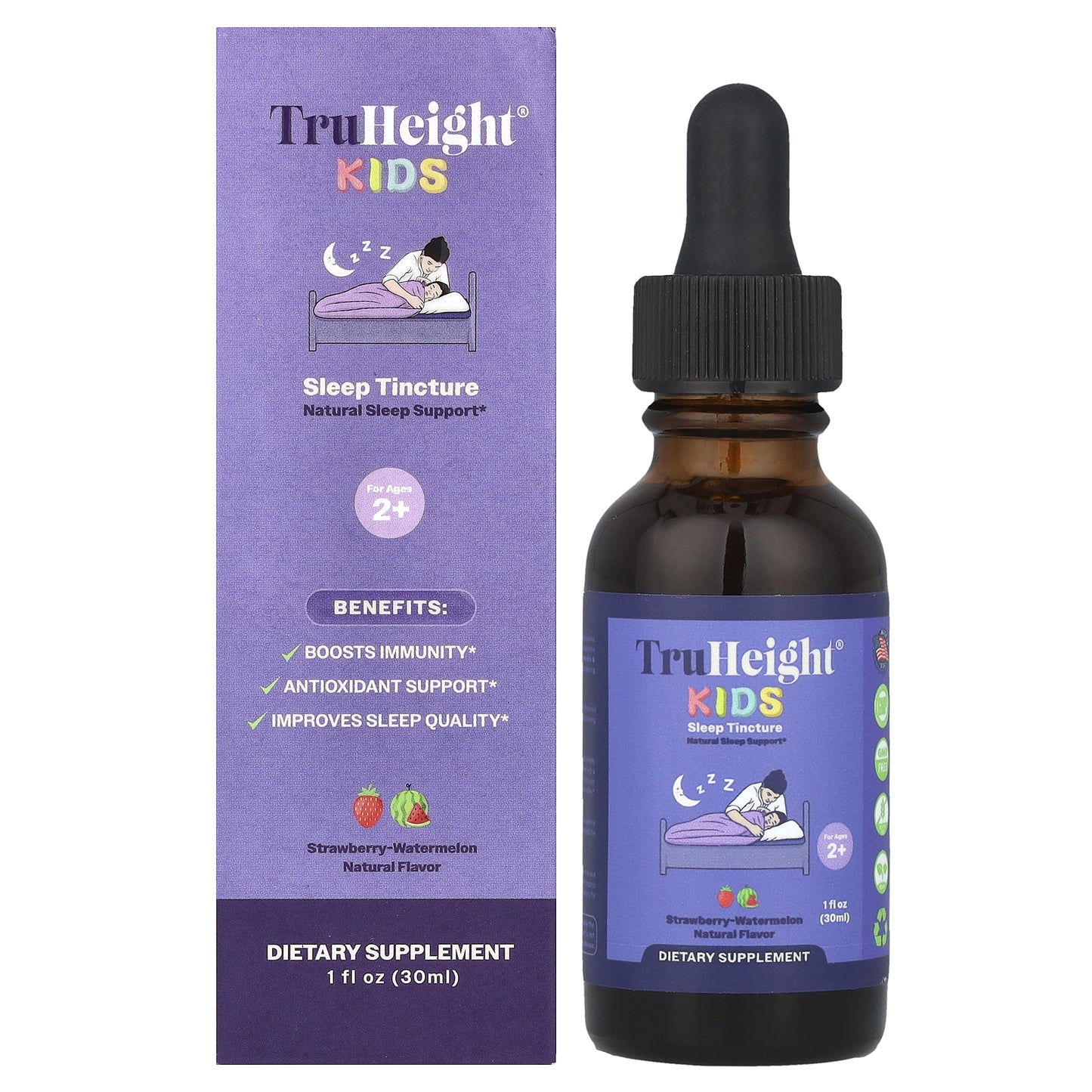 TruHeight, Kids Sleep Tincture, For Ages 2+, Strawberry-Watermelon, 1 fl oz (30 ml)