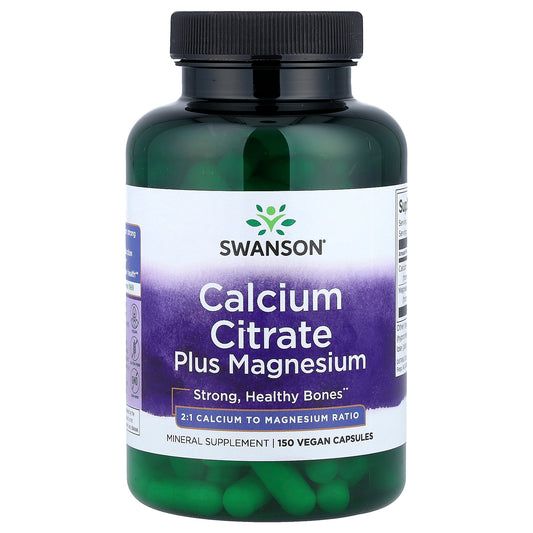 Swanson, Calcium Citrate Plus Magnesium, 150 Vegan Capsules