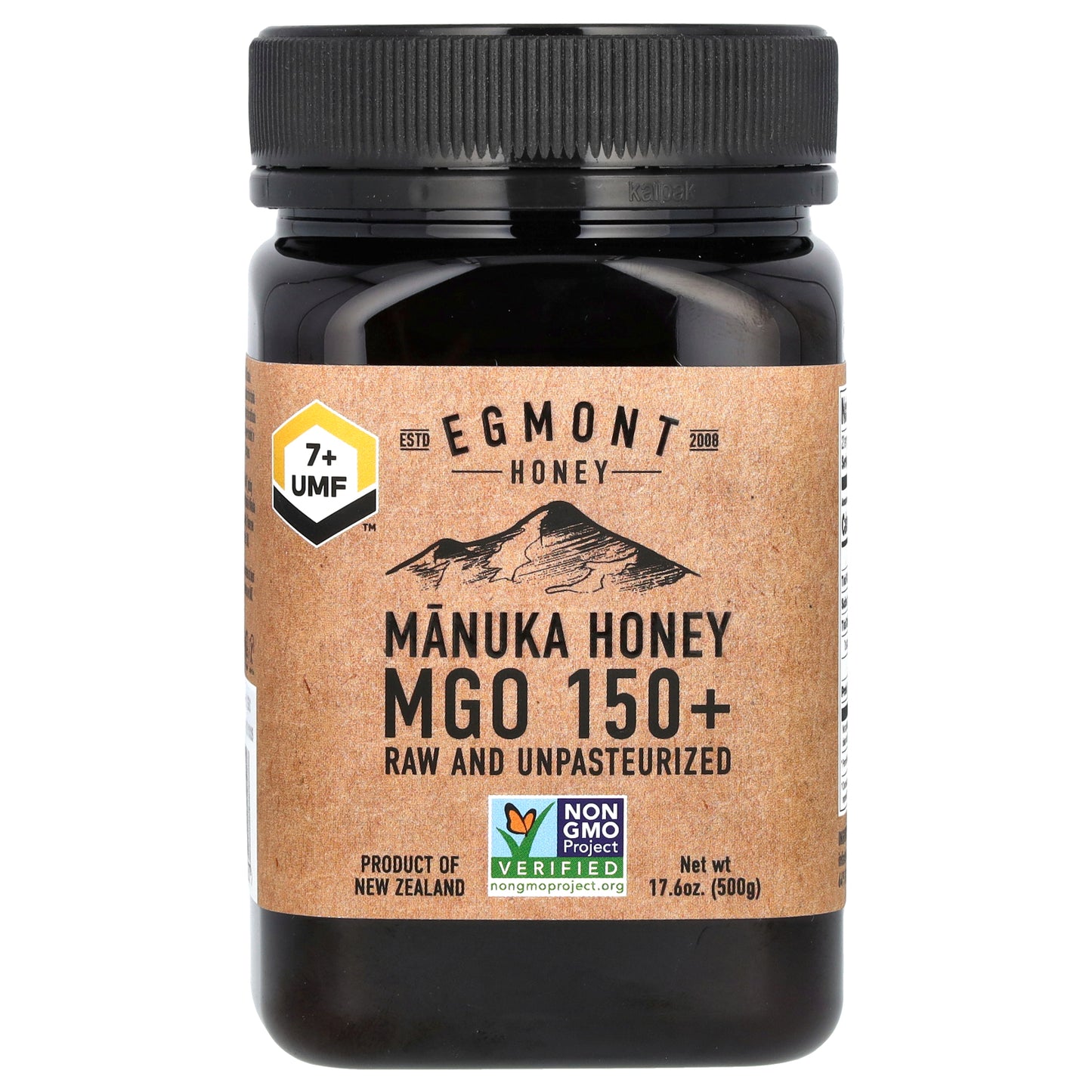 Egmont Honey, Manuka Honey, Raw And Unpasteurized, UMF™ 7+, MGO 150+, 17.6 oz (500 g)