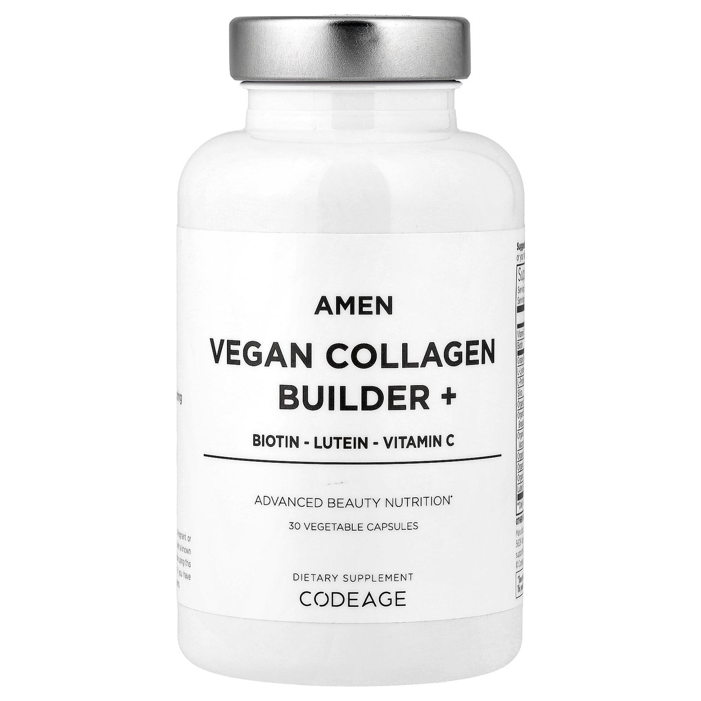 Codeage, Amen, Vegan Collagen Builder+, 30 Vegetable Capsules