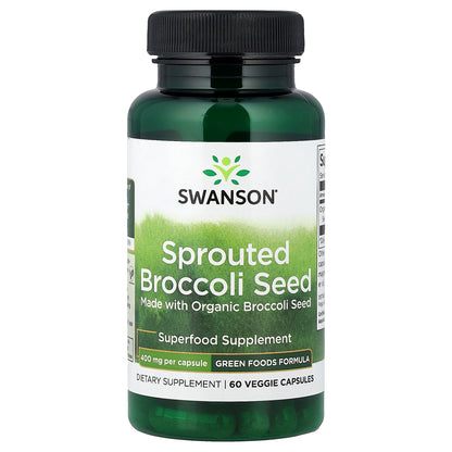 Swanson, Sprouted Broccoli Seed, 400 mg, 60 Veggie Capsules