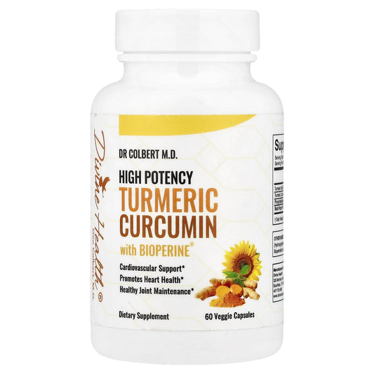 Divine Health, High Potency Turmeric Curcumin with BioPerine®, 60 Veggie Capsules