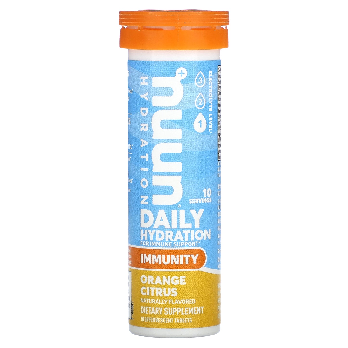 Nuun, Daily Hydration, For Immune Support, Orange Citrus, 10 Effervescent Tablets