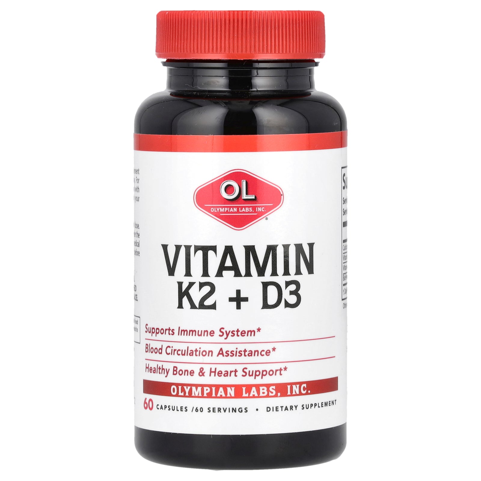 Olympian Labs, Vitamin K2 + D3, 60 Capsules