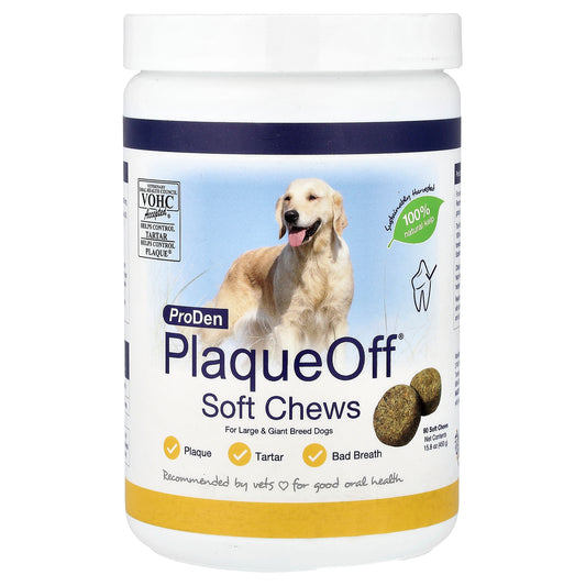 ProDen, PlaqueOff® Soft Chews, For Large & Giant Breed Dogs, 90 Soft Chews, 15.8 oz (450 g)