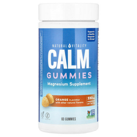 Natural Vitality, CALM®, Magnesium Gummies, Orange, 60 Gummies (82.5 mg per Gummy)