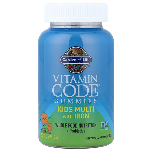 Garden of Life, Vitamin Code® Gummies, Kids Multi with Iron, Orange, 90 Gummies