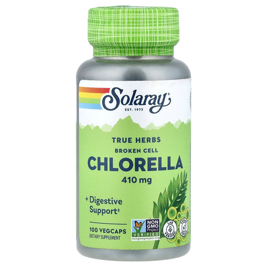 Solaray, True Herbs, Broken Cell Chlorella, 410 mg, 100 Vegcaps