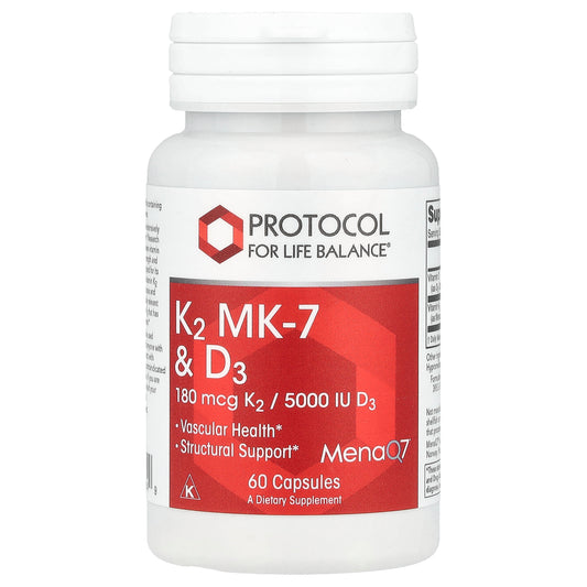 Protocol for Life Balance, K2 MK-7 & D3, 60 Capsules