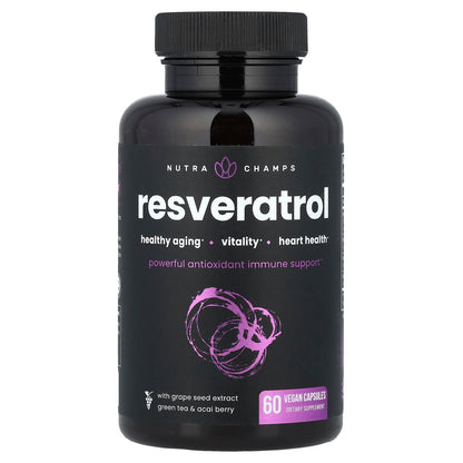 NutraChamps, Resveratrol, 60 Vegan Capsules