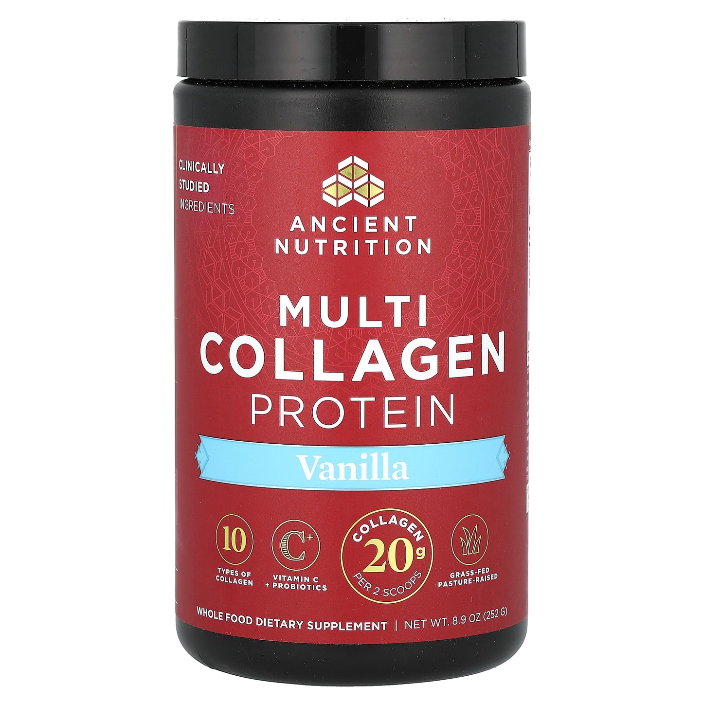 Ancient Nutrition, Multi Collagen Protein, Vanilla, 8.9 oz (252 g)