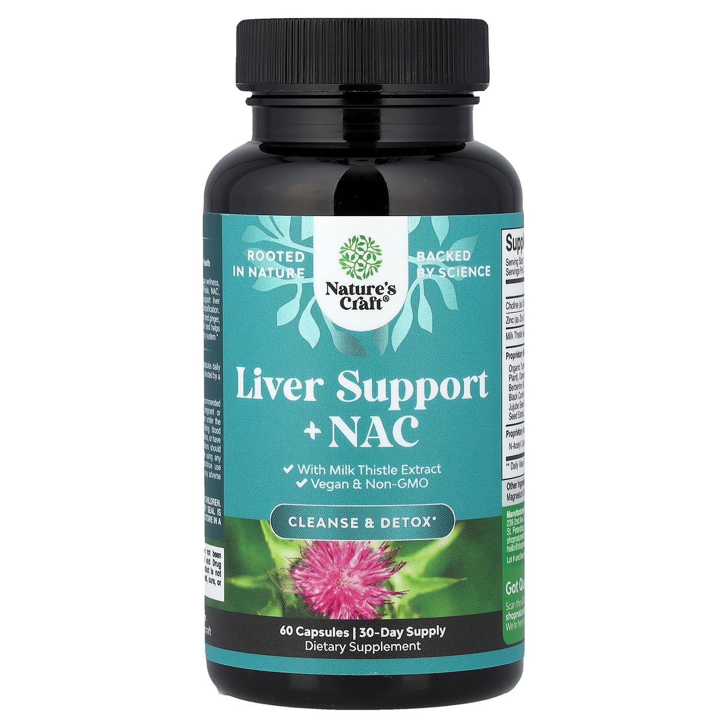 Nature's Craft, Liver Support + NAC with Milk Thistle Extract, 60 Capsules