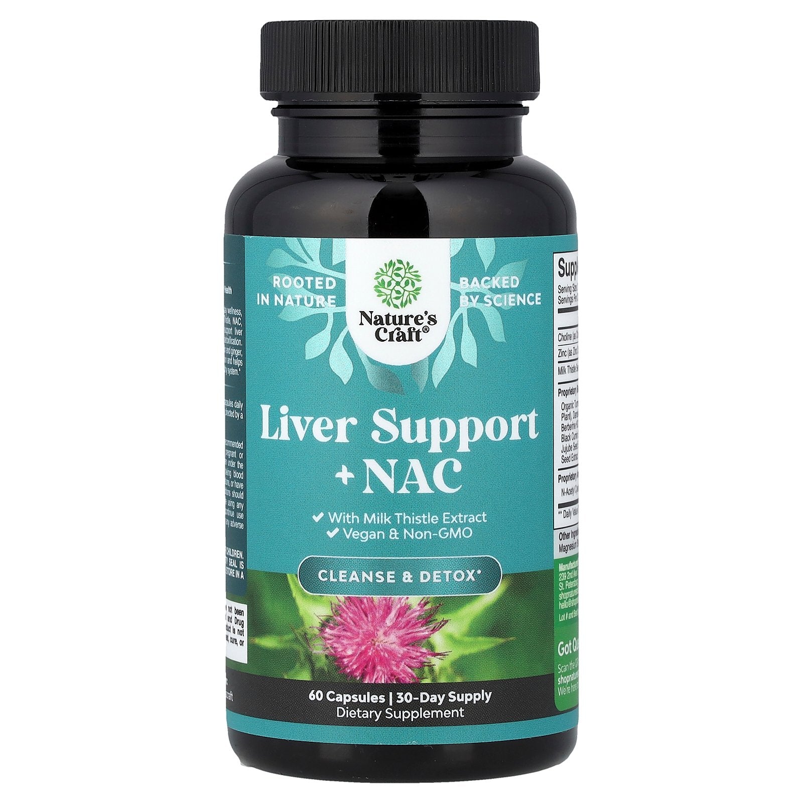 Nature's Craft, Liver Support + NAC with Milk Thistle Extract, 60 Capsules
