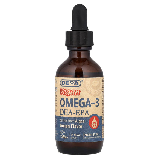 Deva, Vegan Omega-3 DHA-EPA, Lemon, 2 fl oz (60 ml)