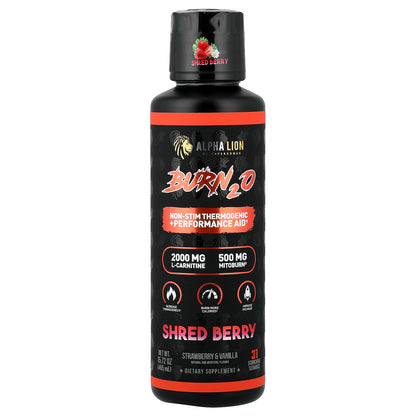 ALPHA LION, Burn2O, Shred Berry, Strawberry & Vanilla, 15.72 oz (465 ml)