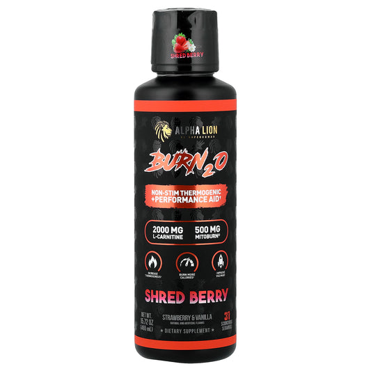 ALPHA LION, Burn2O, Shred Berry, Strawberry & Vanilla, 15.72 oz (465 ml)