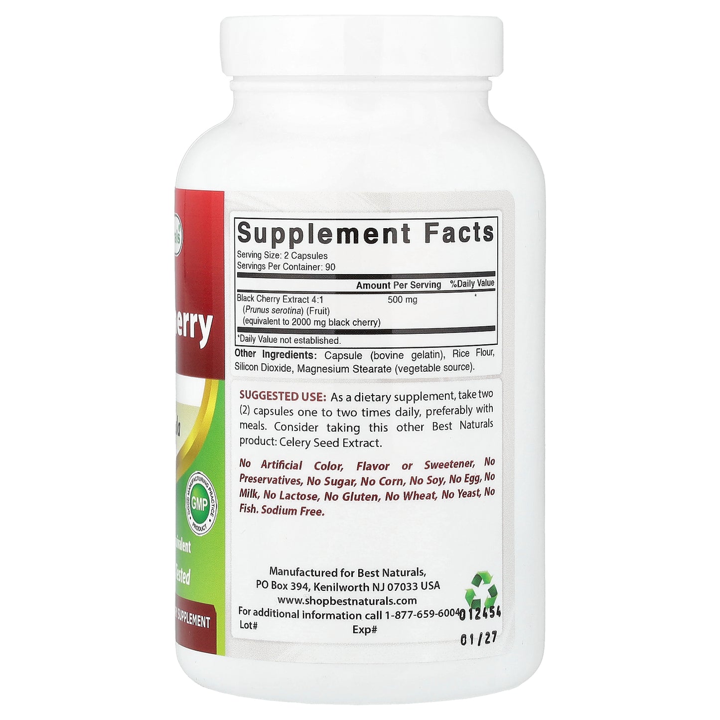 Best Naturals, Black Cherry, 1,000 mg, 180 Capsules