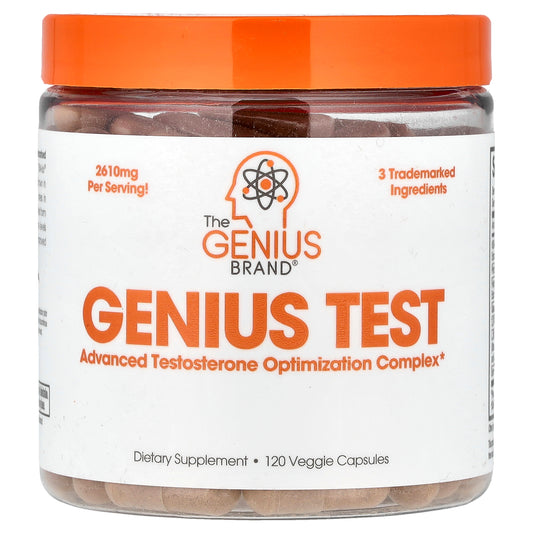 The Genius Brand, Genius Test, Advanced Testosterone Optimization Complex, 120 Veggie Capsules