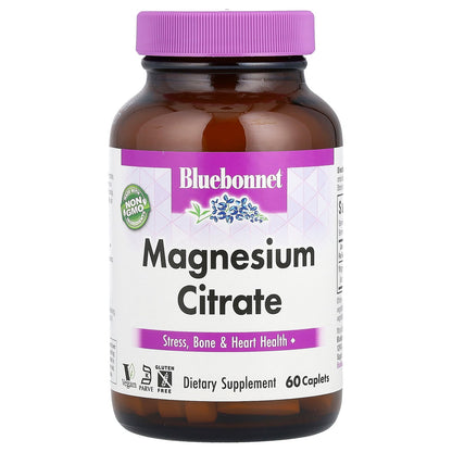 Bluebonnet Nutrition, Magnesium Citrate, 60 Caplets (200 mg per Caplet)