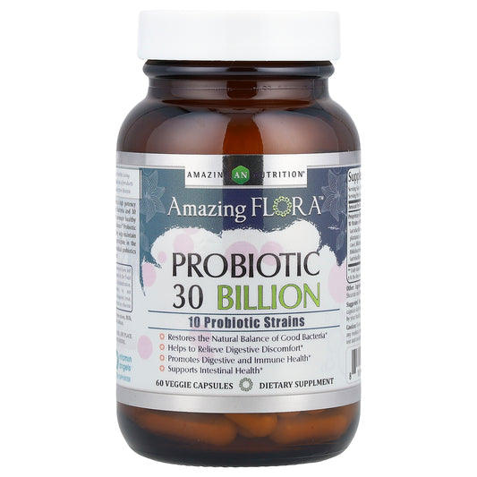 Amazing Nutrition, Amazing Flora™, Probiotic, 30 Billion CFU, 60 Veggie Capsules