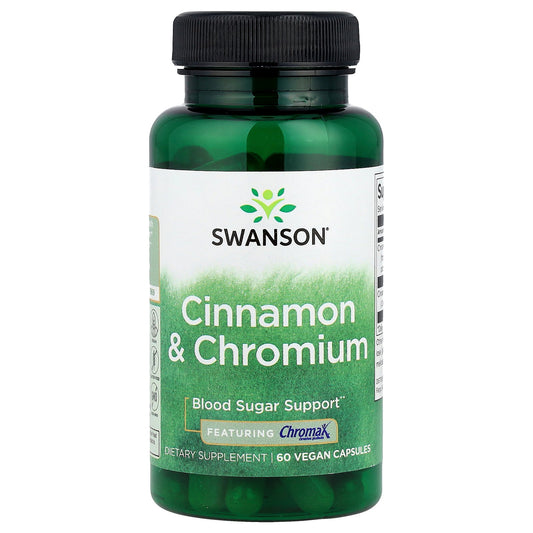 Swanson, Cinnamon & Chromium, 60 Vegan Capsules