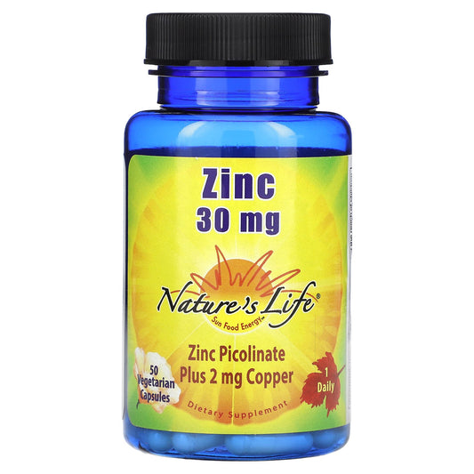 Nature's Life, Zinc, 30 mg, 50 Vegetarian Capsules