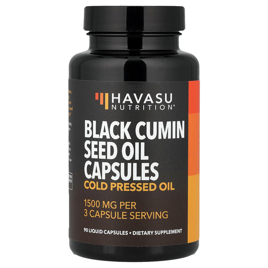Havasu Nutrition, Black Cumin Seed Oil, Cold Pressed Oil, 90 Liquid Capsules (500 mg per Capsule)