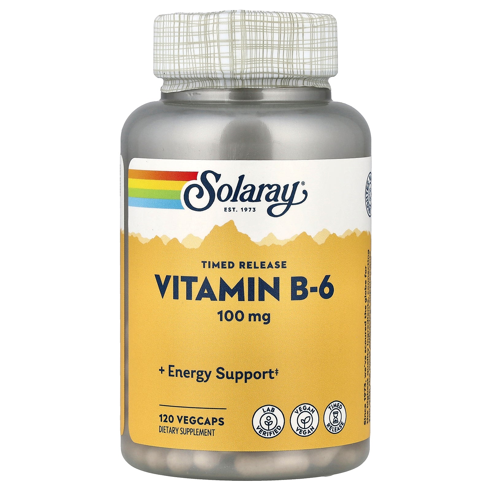 Solaray, Vitamin B-6, Timed Release, 100 mg, 120 VegCaps