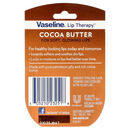 Vaseline, Lip Therapy®, Cocoa Butter, 0.25 oz (7 g)