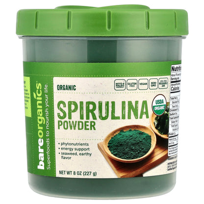 BareOrganics, Organic Spirulina Powder , 8 oz (227 g)