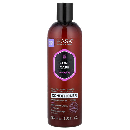 Hask Beauty, Curl Care, Detangling Conditioner, For All Curls Patterns, 12 fl oz (355 ml)