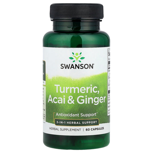 Swanson, Turmeric, Acai & Ginger, 60 Capsules