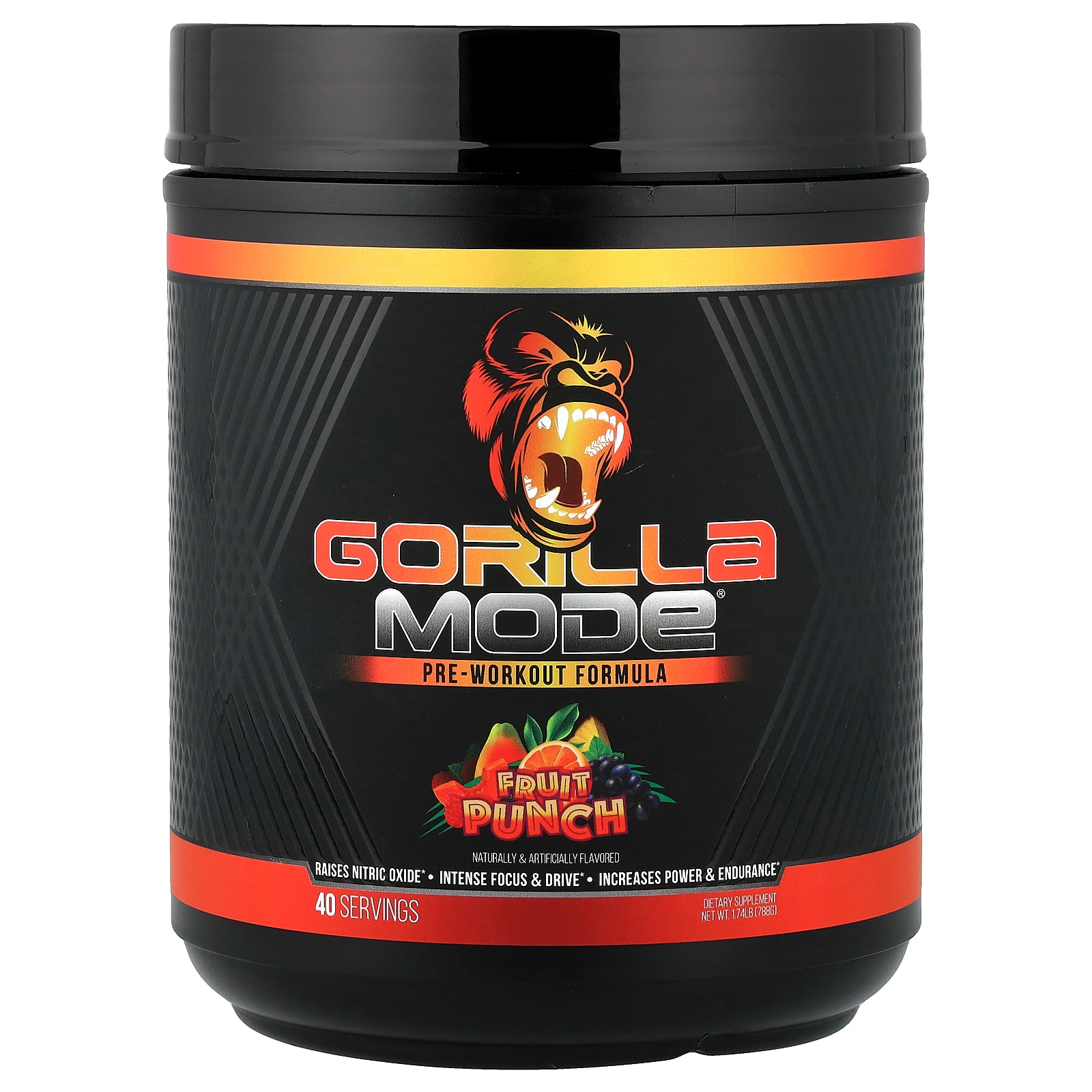 Gorilla Mind, Mode®, Pre-Workout Formula, Fruit Punch, 1.74 lb (788 g)