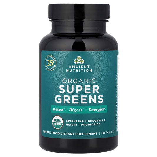 Ancient Nutrition, Organic Super Greens, 90 Tablets