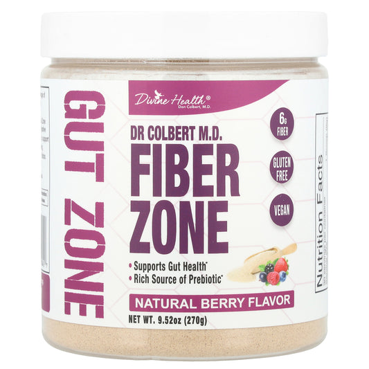 Divine Health, Dr Colbert M.D. Fiber Zone, Natural Berry, 9.52 oz (270 g)