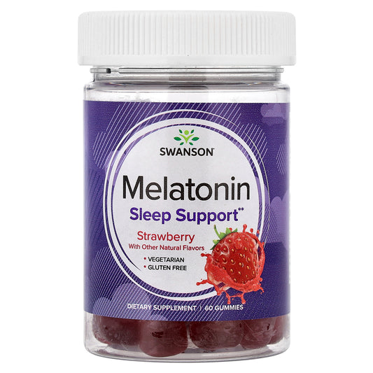 Swanson, Melatonin Gummies, Strawberry, 60 Gummies
