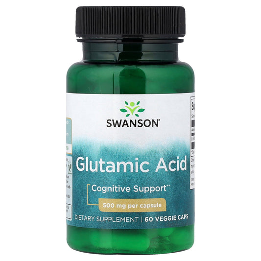 Swanson, Glutamic Acid, 500 mg, 60 Veggie Caps