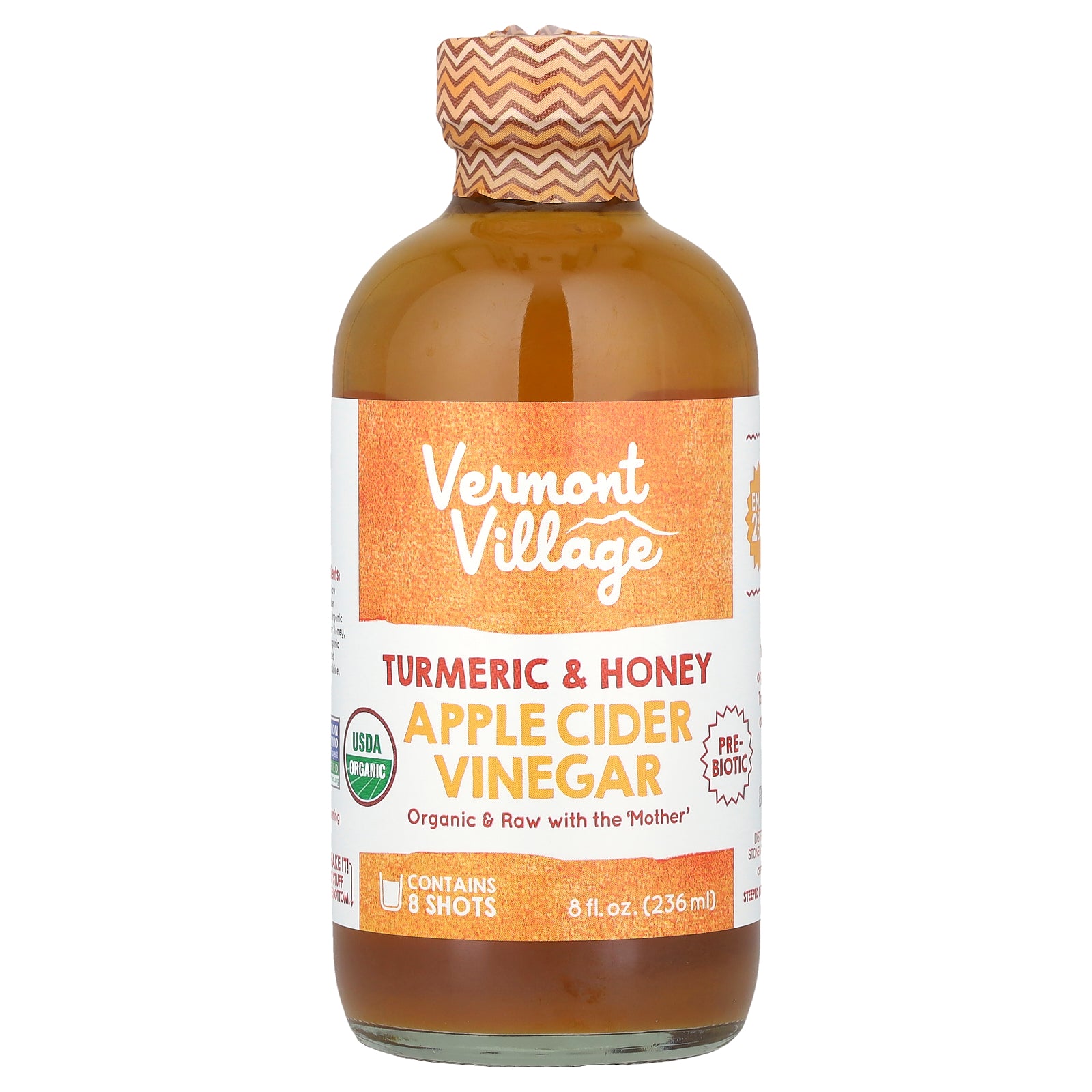 Vermont Village, Apple Cider Vinegar, Turmeric & Honey, 8 fl oz (236 ml)