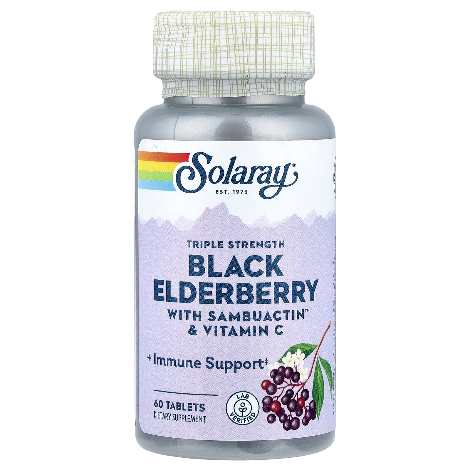 Solaray, Black Elderberry with Sambuactin™ & Vitamin C, 60 Tablets