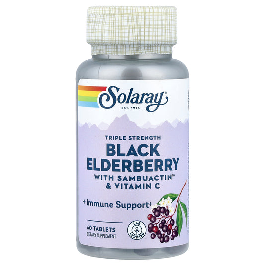 Solaray, Black Elderberry with Sambuactin™ & Vitamin C, 60 Tablets