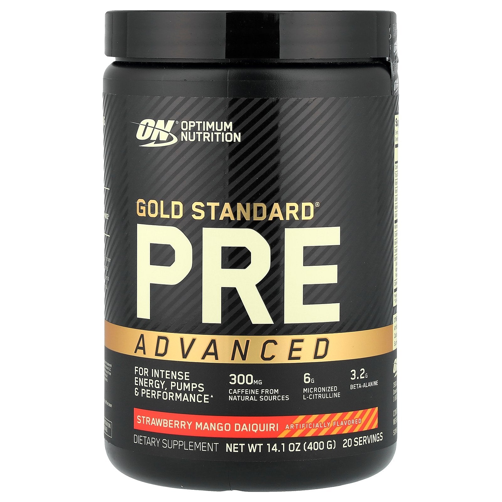 Optimum Nutrition, Gold Standard® Pre Advanced, Strawberry Mango Daiquiri, 14.1 oz (400 g)