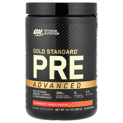 Optimum Nutrition, Gold Standard® Pre Advanced, Strawberry Mango Daiquiri, 14.1 oz (400 g)