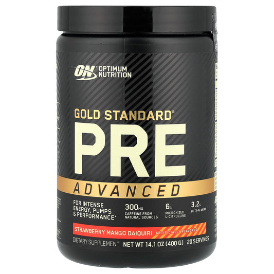 Optimum Nutrition, Gold Standard® Pre Advanced, Strawberry Mango Daiquiri, 14.1 oz (400 g)