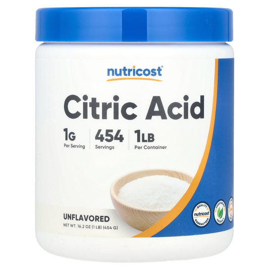 Nutricost, Citric Acid, Unflavored, 16.2 oz (454 g)