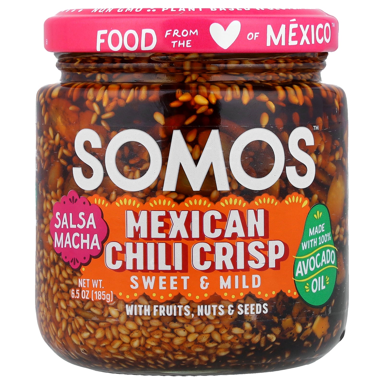 Somos, Salsa Macha, Mexican Chili Crisp, Sweet & Mild, 6.5 oz (185 g)