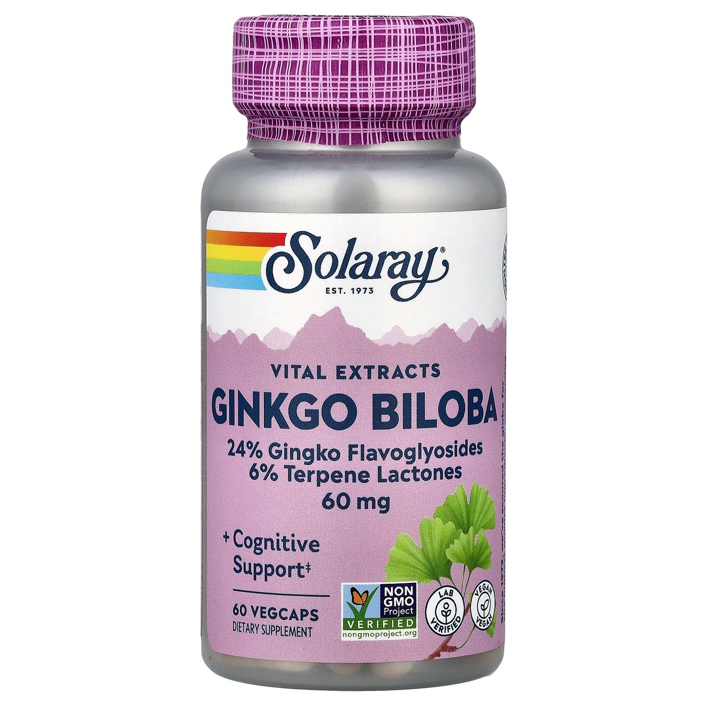 Solaray, Vital Extracts, Ginkgo Biloba, 60 mg, 60 VegCaps