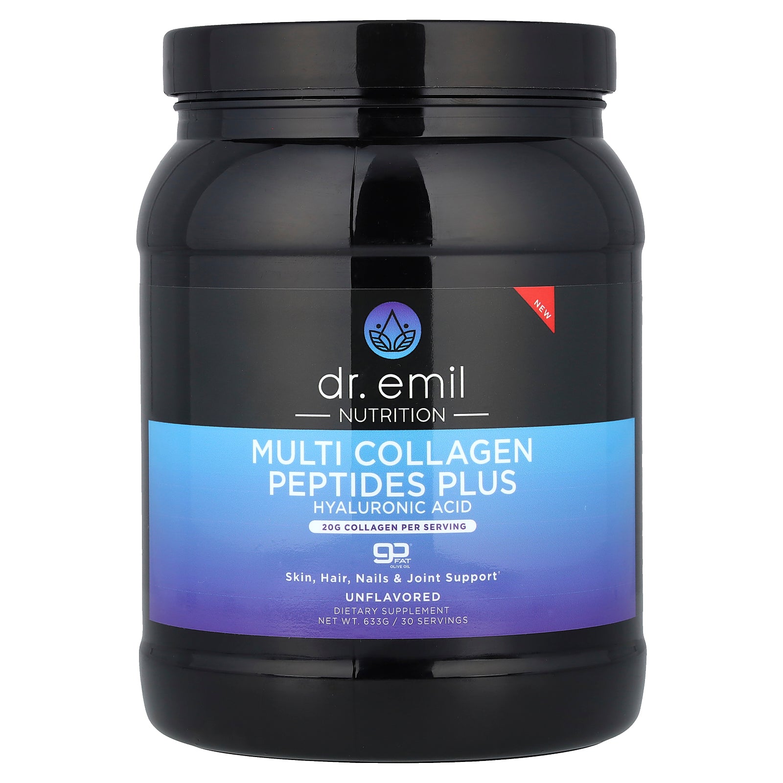 Dr. Emil Nutrition, Multi Collagen Peptides Plus Hyaluronic Acid, Unflavored, 633 g