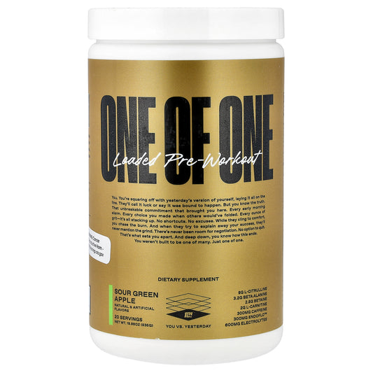 ONE OF ONE, Loaded Pre-Workout, Sour Green Apple, 18.88 oz (535 g)
